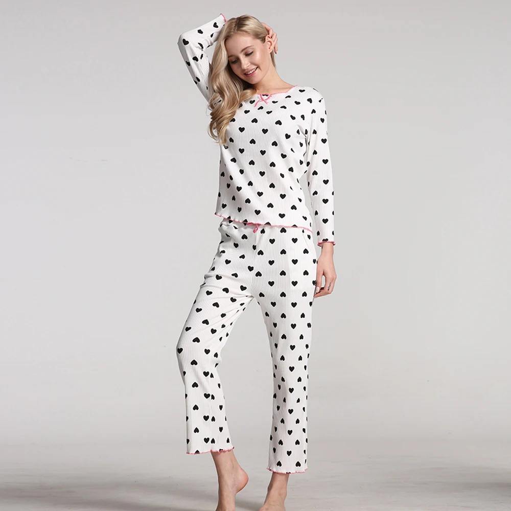 Женский пижамный комплект зимняя Пижама для женщин новая Хлопковая пижама с