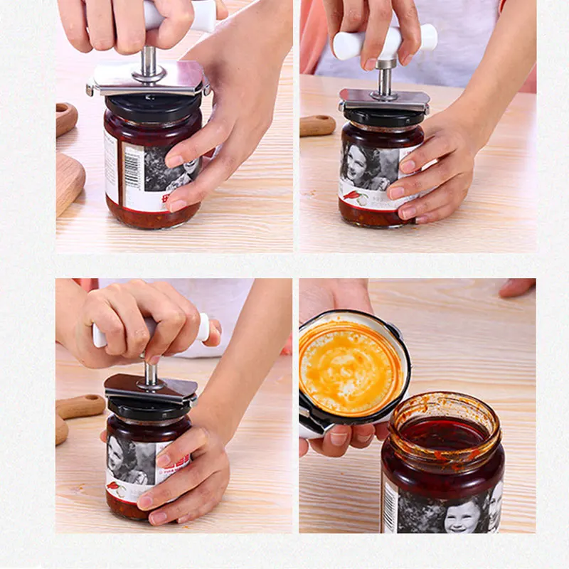 Openers Tool Kitchen Gadgets Manual Stainless Steel Easy Can Jar Opener Adjustable 1-4 Inches Cap Lid Beer |