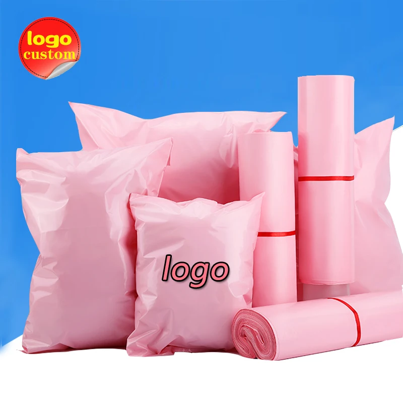 Light Pink Poly Mailer Express Bag Envelope Plastic Shipping Self Adhesive Delivery Packing Gift Post Courier Bag Custom Logo