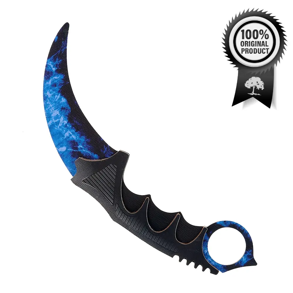 Kerambit knife Counter-Strike 1.6 vozwooden wave Sapphire /cs go Wood Toy wood weapon / Gift for boy (Rubber cartridges)/ CS GO Plaything gun |