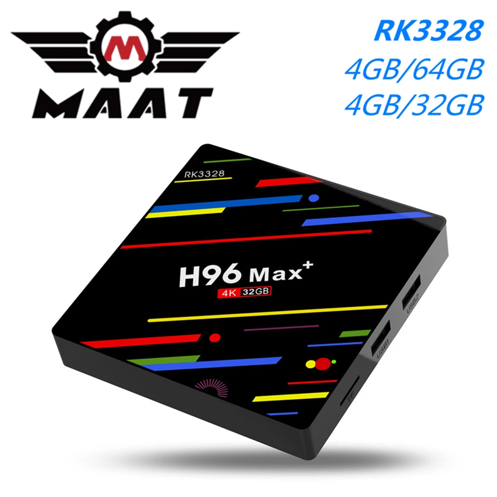 MAAT H96 Max Plus Android 9 0 Смарт ТВ-бокс 4 Гб ОЗУ 64 ПЗУ 32 4K телеприставка Rockchip RK3328