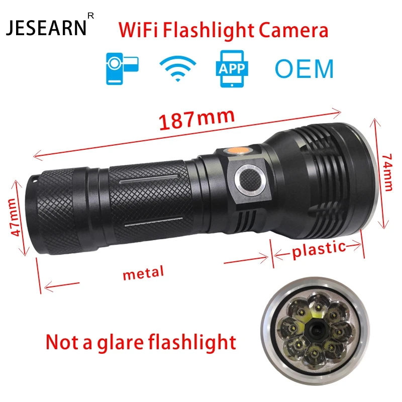 Wi Fi фонарик камера для фотосъемки видеорегистратор USB перезаряжаемая