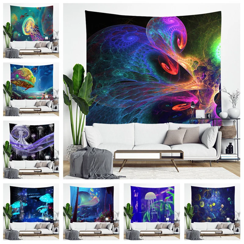 

India Mandala Tapestry Wall Hanging Boho Decor Wall Cloth Tapestries Psychedelic Hippie Night Moon Tapestry Mandala Wall Carpet