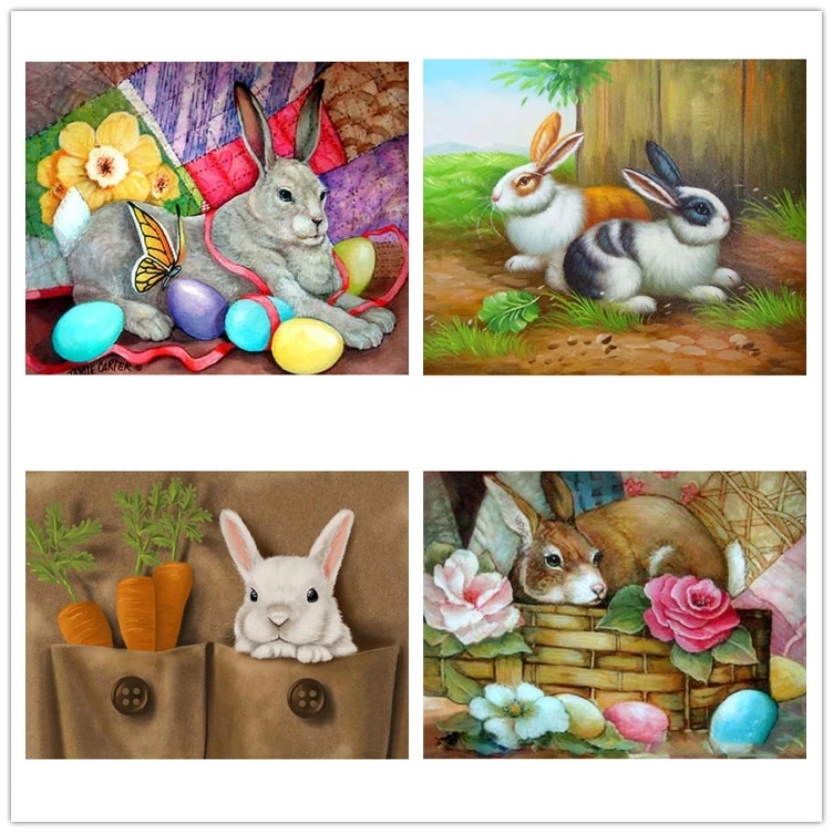 Бескаркасные стразы живопись по номерам наборы для вышивания сделай сам кролик