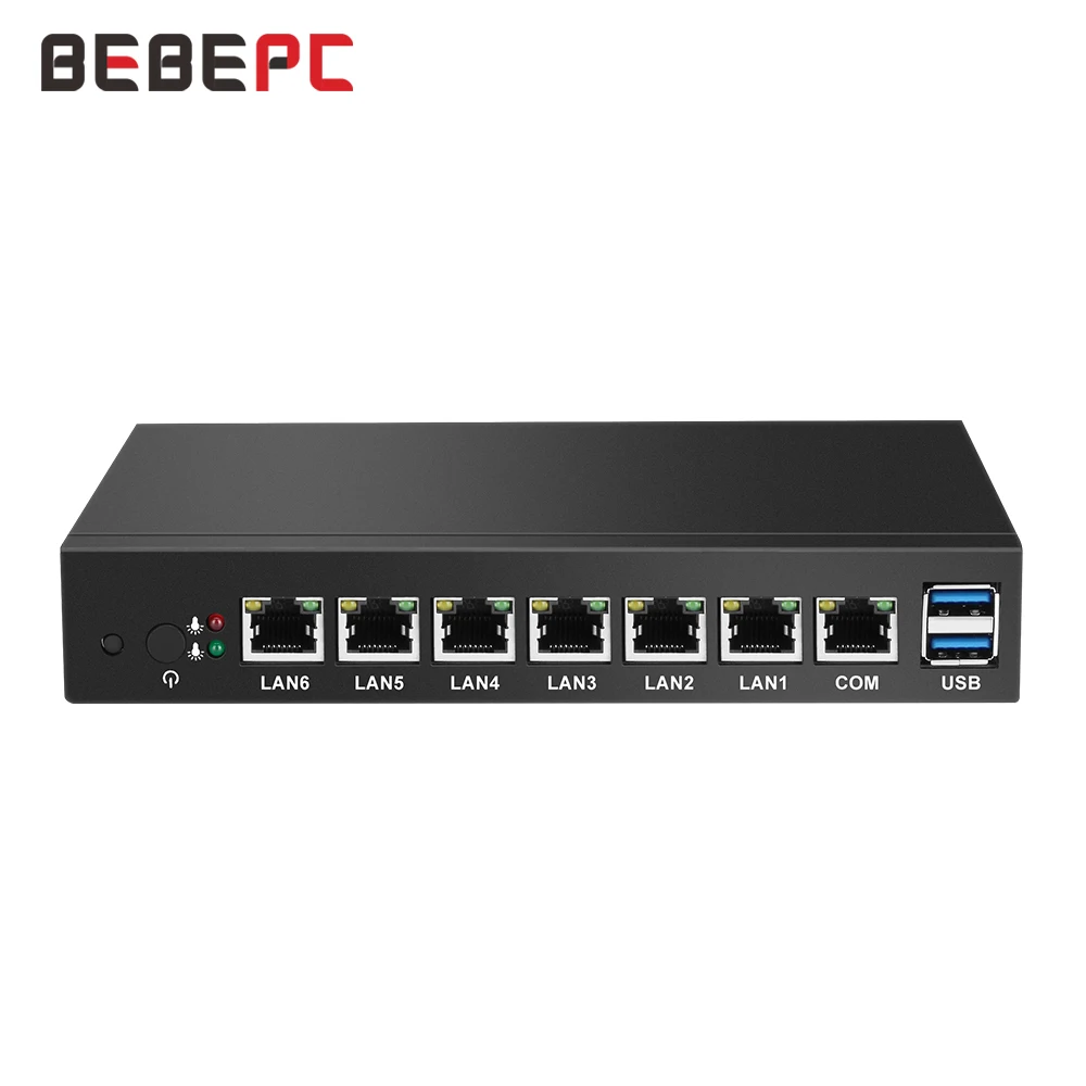 BEBEPC 6 * LAN Gigabit Ethernet Мини ПК Celeron 1037U 1 80 ГГц тонкий клиент маршрутизатор Pfsense Windows 10 Linux