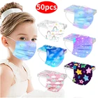 50 шт. в коробке Детский мультфильм одноразовые маски 3 Слои Детские фильтр гигиены утепленные уход за кожей лица маска для лица на ушных петлях быстро и Россию