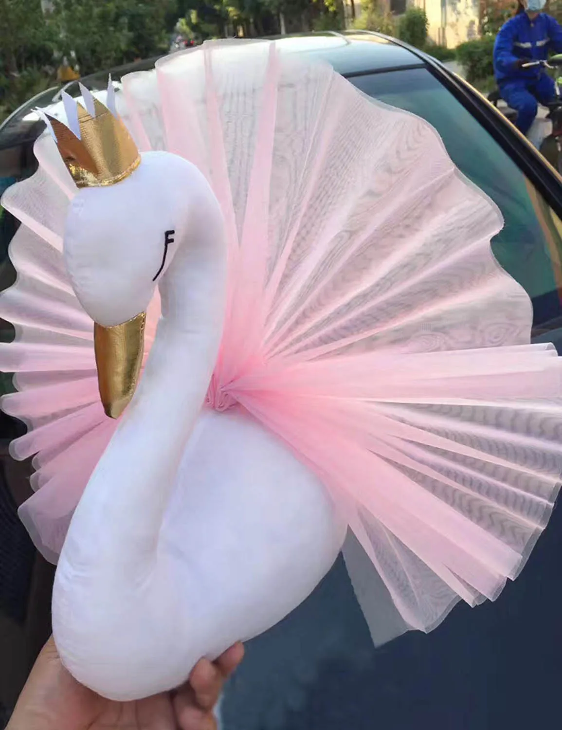 swan Мягкий единорог, плюшевое животное, украшение на стену, голова, игрушки для детской комнаты, декор для детской комнаты, единорог, настенный аксессуар для детской спальни - Цвет: swan