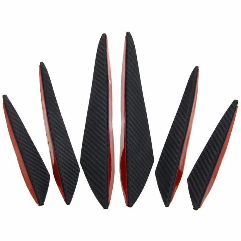 

Universal Spoilers Vehicle Carbon Fiber 3 Pairs Wing 6Pcs ABS Bumper Car