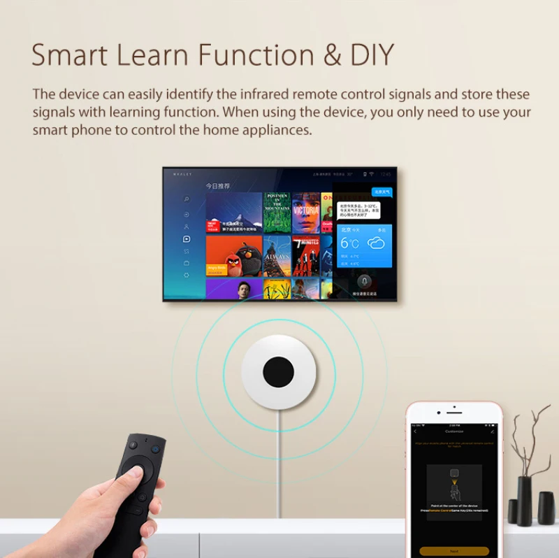 

Smart Wireless WiFi IR Universal Remote Control Support Echo Google Home IFTTT Smart Remote Controller Dropshipping TSLM1