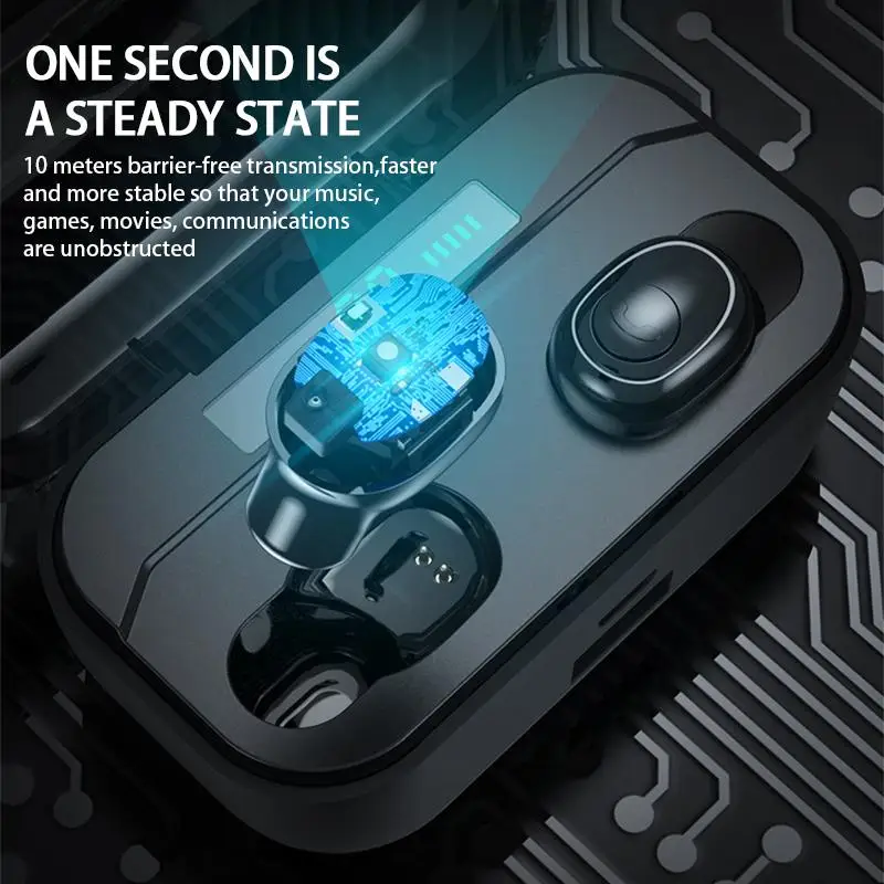 

G6S Bluetooth 5.0 Headphones TWS LED Digital Waterproof Touch Control Wireless Earphones Music Stereo Headset