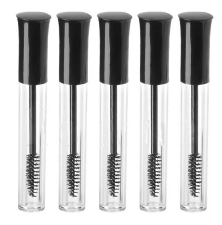 

Portable 10mL Empty m ascara Tube e yel ash Vial Liquid Bottle Container Black Cap