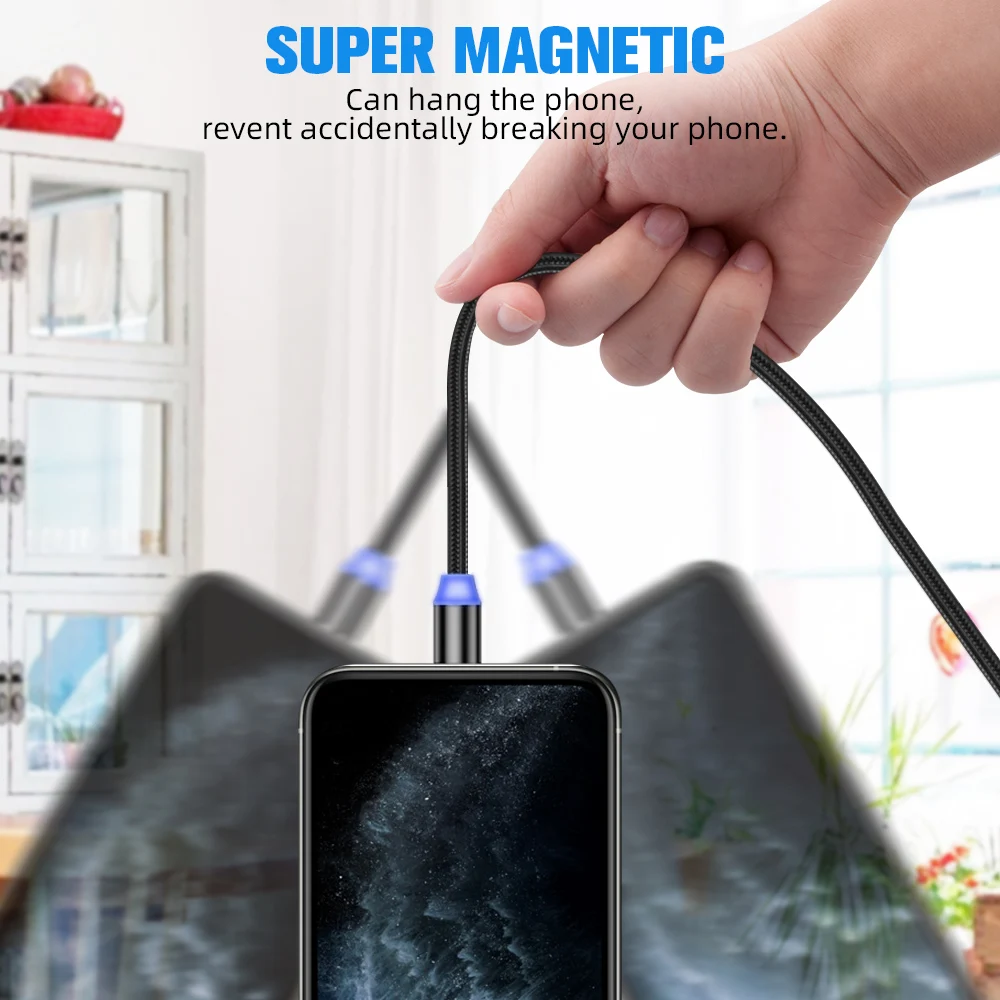 

FONKEN Micro USB Magnetic Charger Cable USB Type C Fast Charge Cable For XIaomi Huawei Samsung Magnet Cable For Iphone 11pro Max