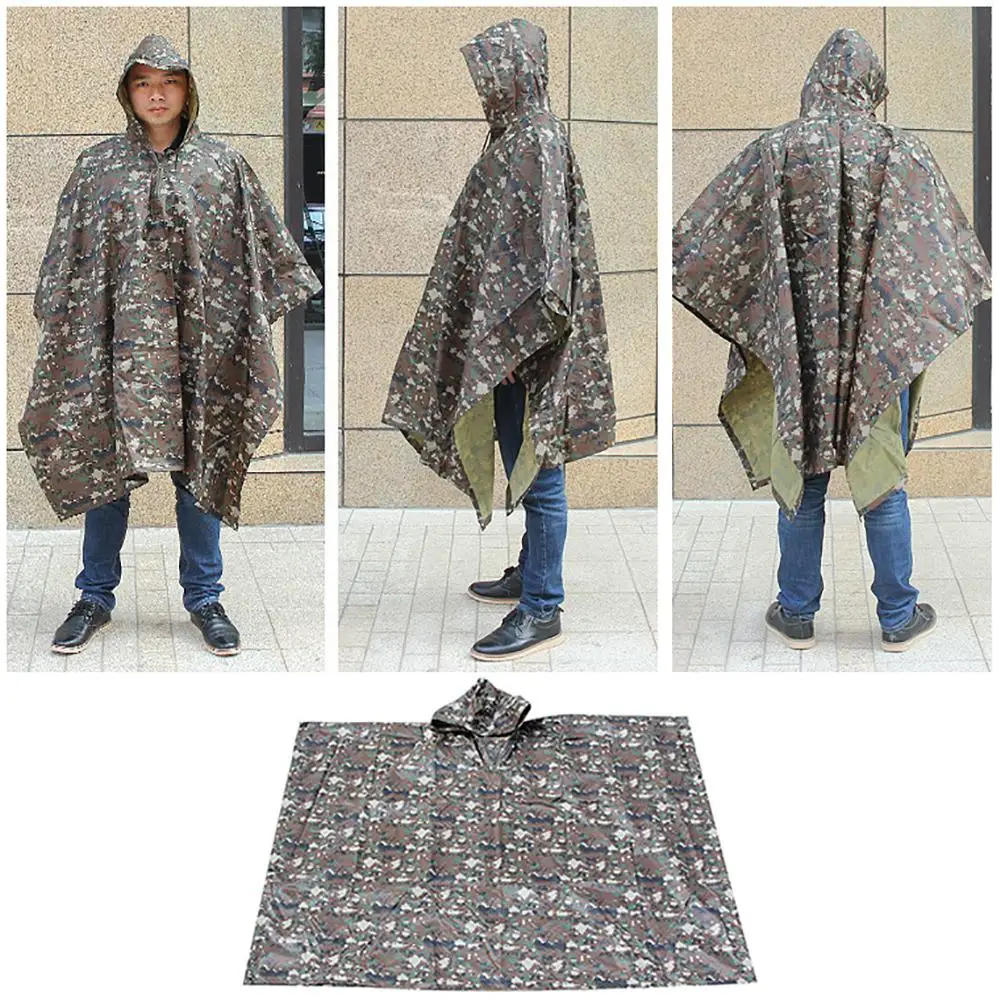 

Impermeable Camo Raincoat Rain Coat Men Women Motorcycle Camping Fishing Poncho