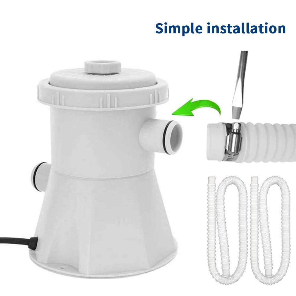 

2pcs Practical Pool Hose 59Inch White Accessories Pump Replacement Thickened Pipe Portable Durable For 300 330 530 1000gph