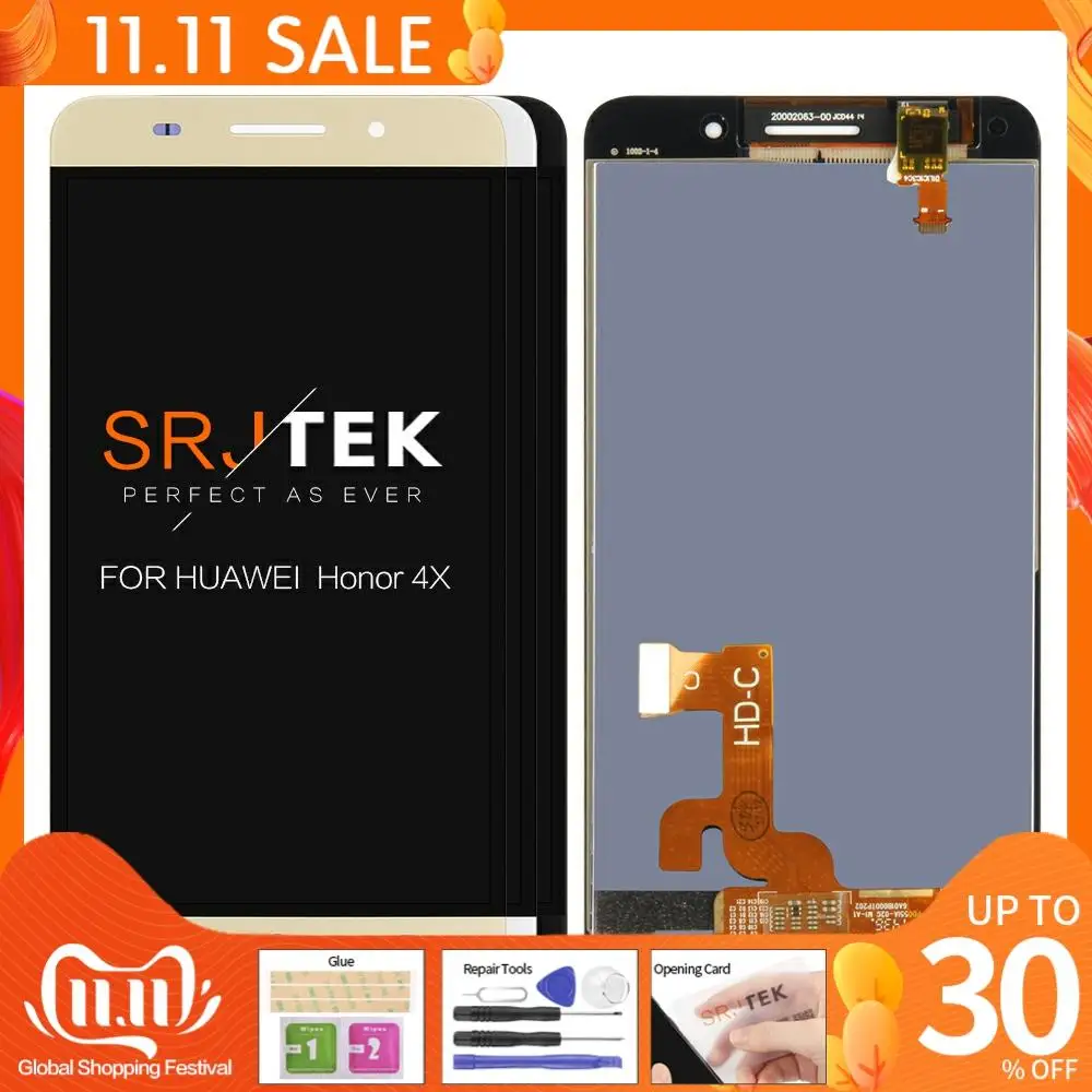

SRJTEK 5,5 ''для Huawei Honor 4X новый полный ЖК-экран + сенсорный экран дигитайзер стекло объектив сенсор в сборе