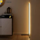 Современные минимализм светодиодные торшеры черные отдельно стоящие лампы для гостиной дома Высокая Лампа деревянный пол прикроватная стоячая лампа