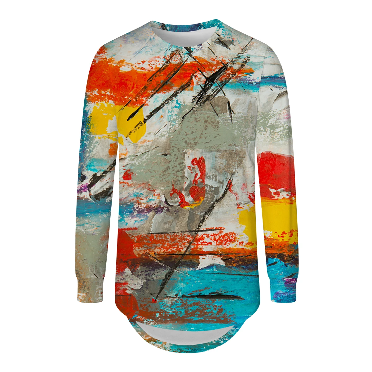 

Cloudstyle Men's 3D Long Sleeve T-Shirt Spring Autumn Print Oversized Tshirts O-neck Pullover Plus Size Male Clothes
