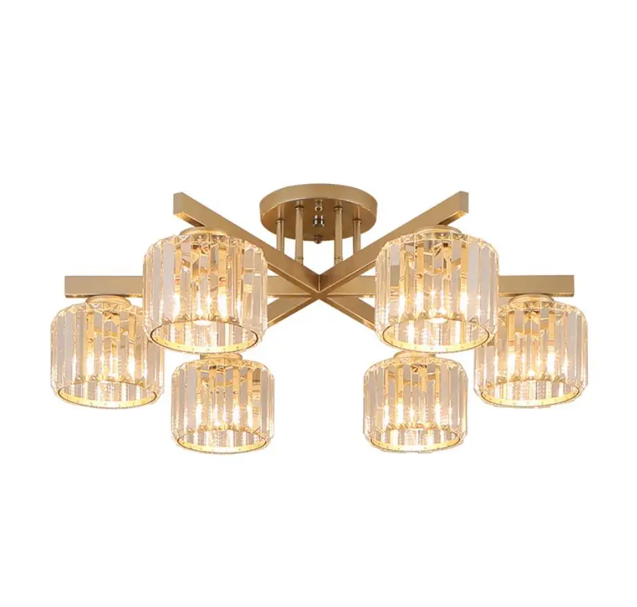 Популярный роскошный потолочный светильник лампа с кристаллами для гостиной