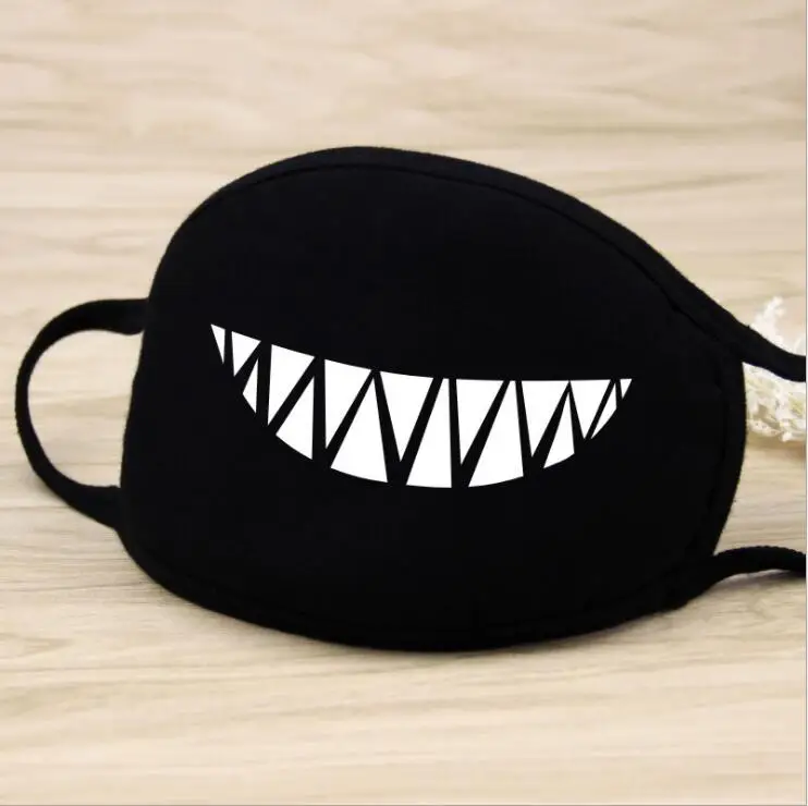 Новая модная черная хлопковая маска для лица унисекс с мультяшным рисунком милая