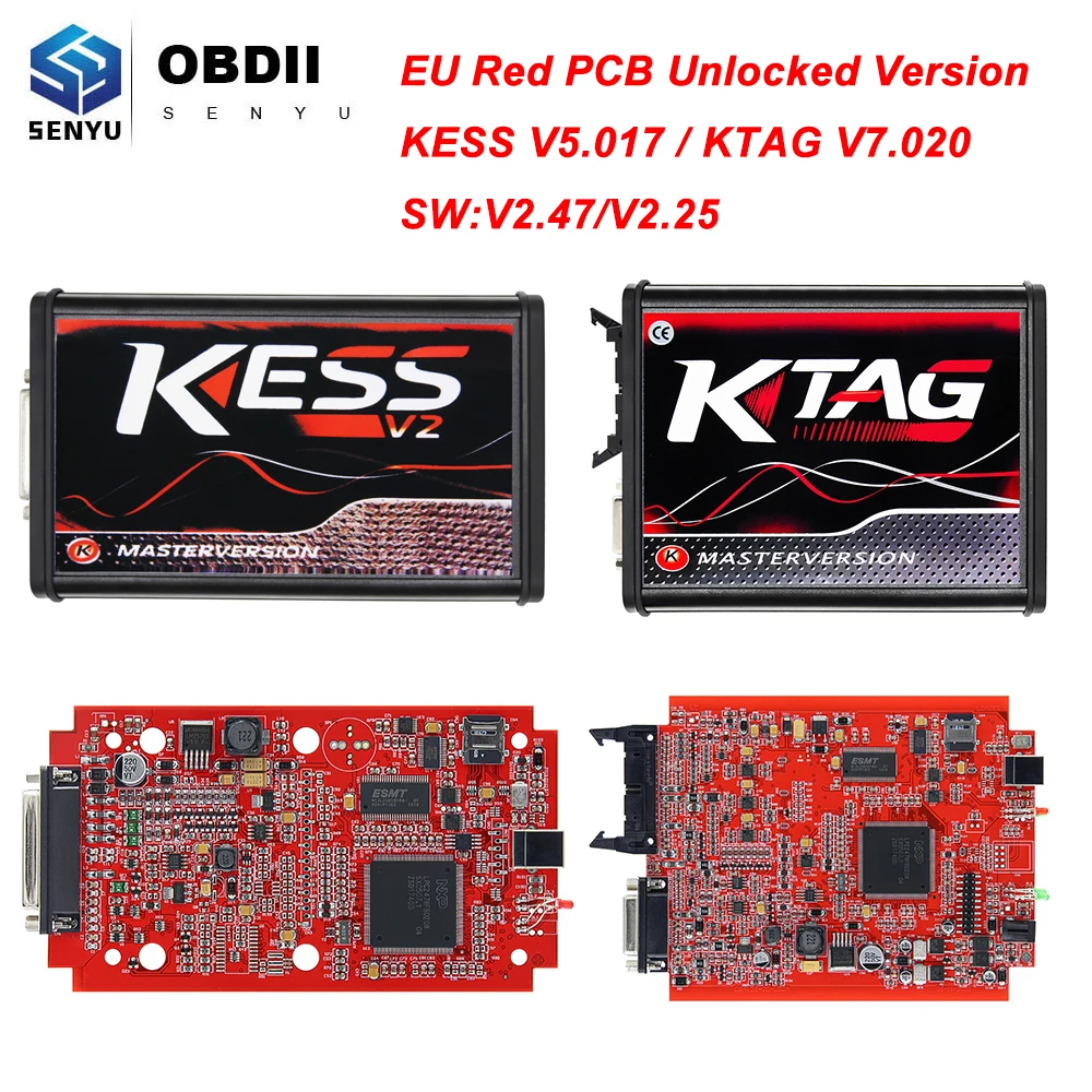 KESS V2 KTAG EU Red V5.017 V2.47 KESS V2 главный программатор BDM 100 22 KTAG V7.020 V2.25 ECU программист Чип тюнинг OBD2 сканер