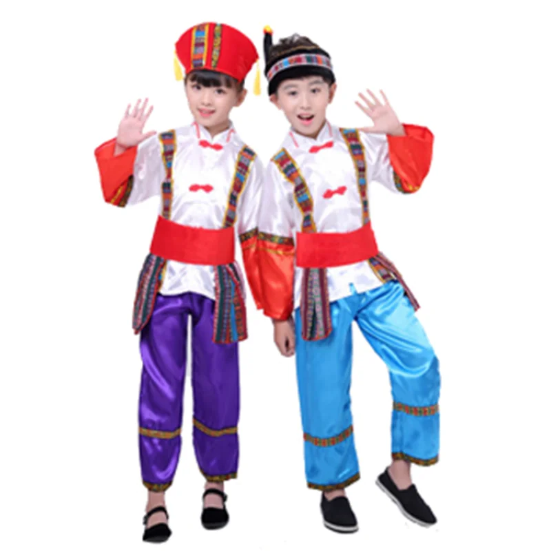 

Ancient chinese traditional dance costume children dragon kids folk dance costumes modern Yangko Embroidery national for boys