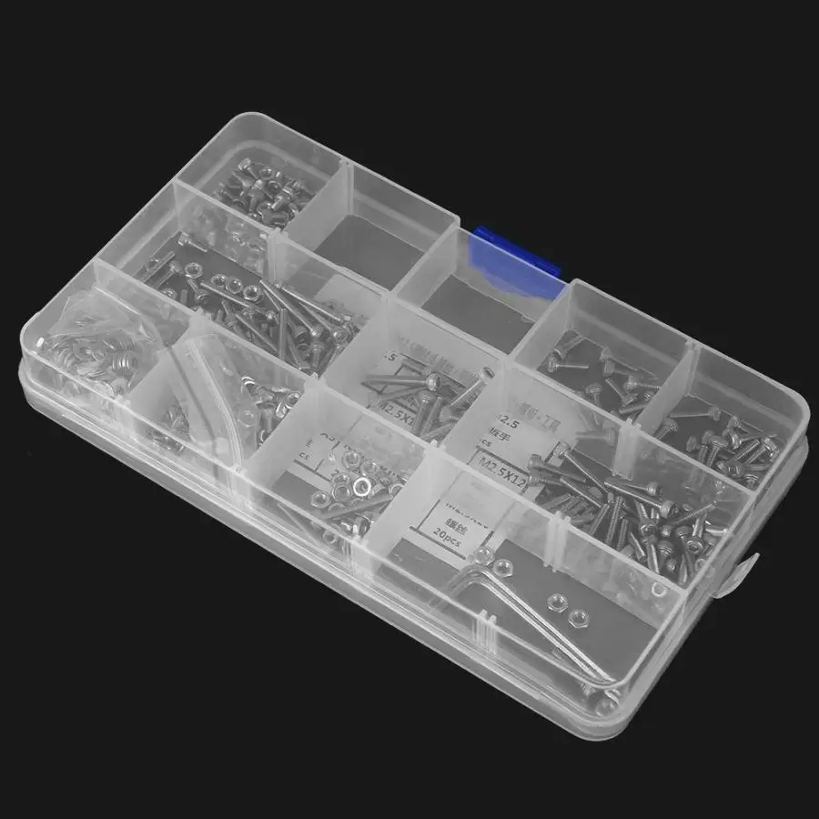 662 шт. винт M2.5 Винт с головкой + плоская шайба пружинная гайка набор