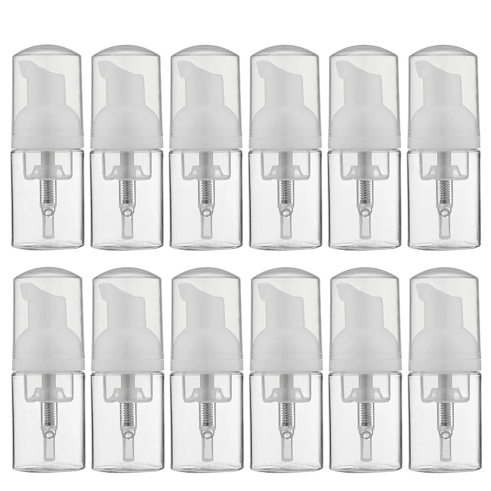 

12Pcs 1oz Empty Bottle Soap Bottle Mini Foaming Soap Pump 30ml Plastic Foam Dispenser Bottle for Cleaning Travel