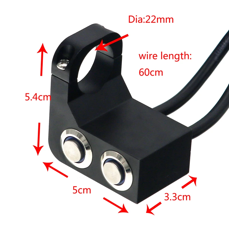 MoFlyeer Motorcycle Switch 22mm Handlebar Manual and Self-return Button LED Light Lamp Control motorcycle | Автомобили и