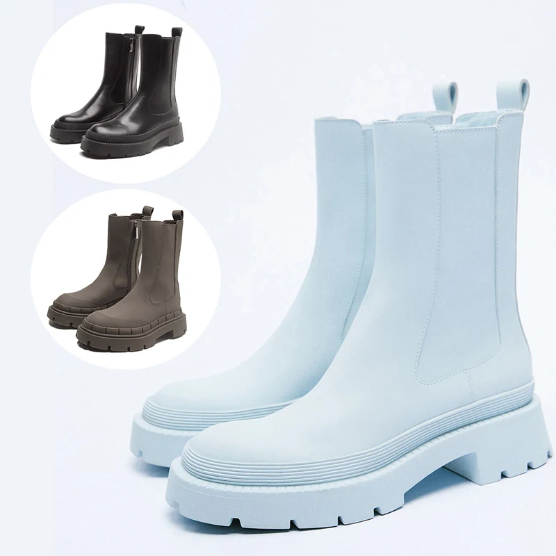 Новинка женские ботильоны для девушек модные осенне зимние ботинки челси ZA