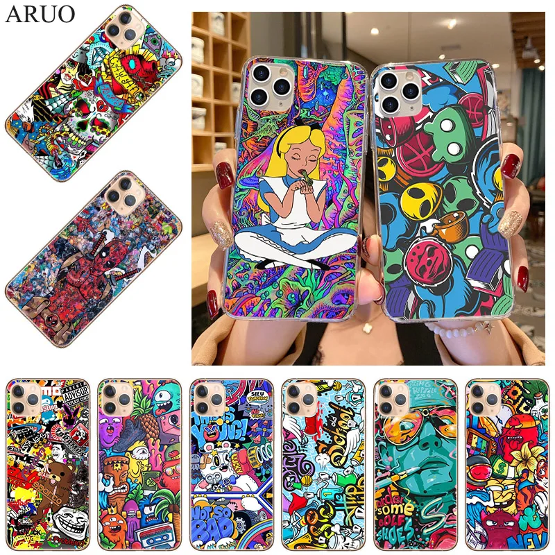 Мягкий ТПУ чехол для телефона iPhone 13 12 11 Pro XS Max SE2020 7 8 6s Plus 12mini X XR Мультяшные