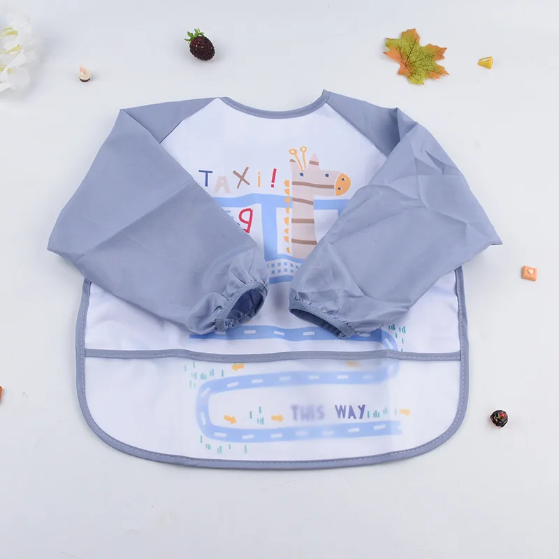 New Baby Bibs Toddler Baberos Bavoir Animals Waterproof Long Sleeve Apron Cartoon Children Feeding Smock Bib Baby Stuff