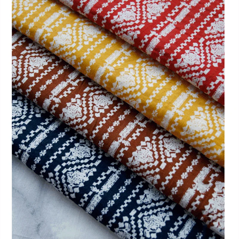 Хлопчатобумажная ткань KDF2 в полоску/горошек/геометрический принт летнее платье