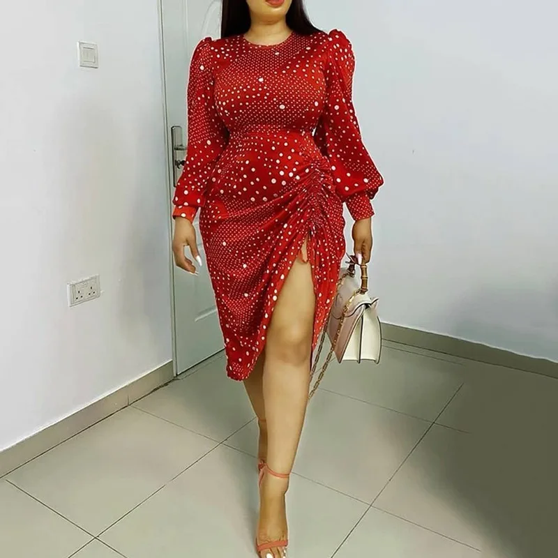 Платье женское асимметричное с разрезом пикантное платье в африканском стиле