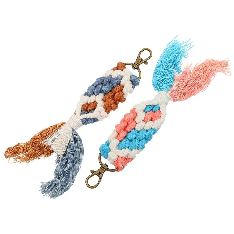 

2Pcs Mermaid Keychain Woven Keychain Beautiful Key Pendants for Decoration