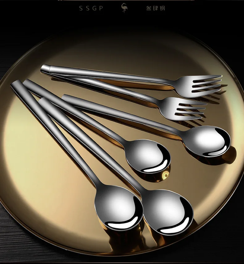 6 шт./компл. 304 ложка из нержавеющей стали вилка посуда комбинированная твердая