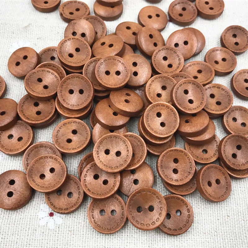 DIY 200 шт. круглые деревянные пуговицы для шитья скрапбукинга с двумя отверстиями | Отзывы и видеообзор