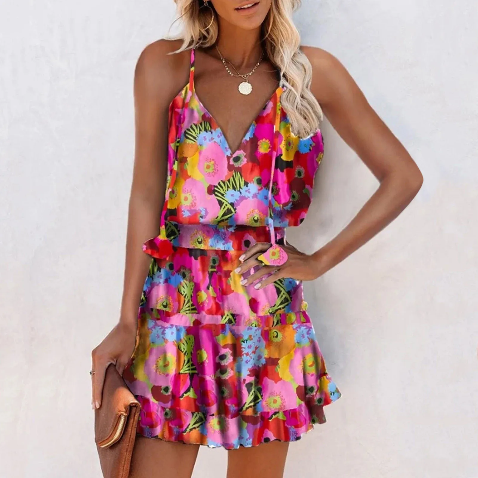 

Платье 2021 женское летнее платье без рукавов с цветочным принтом платья с цветами летняя одежда для женщин платье с цветочным принтом #33