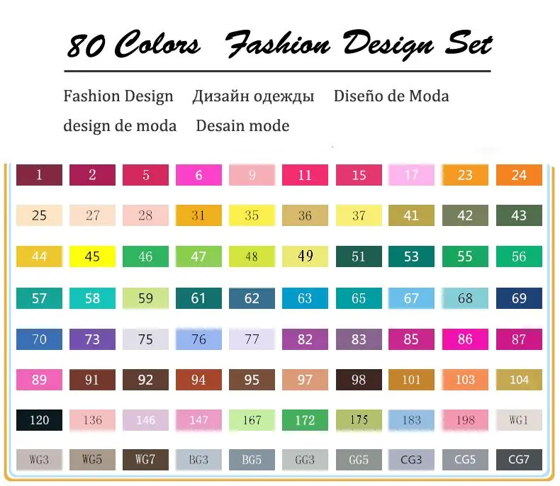 80-Fashion-Set TOUCHNEW 30/40/60/80 художественные маркеры на спиртовой основе с двойным наконечником для профессионального рисования, манги, скетчинга, дизайна - Цвет: 80-Fashion-Set