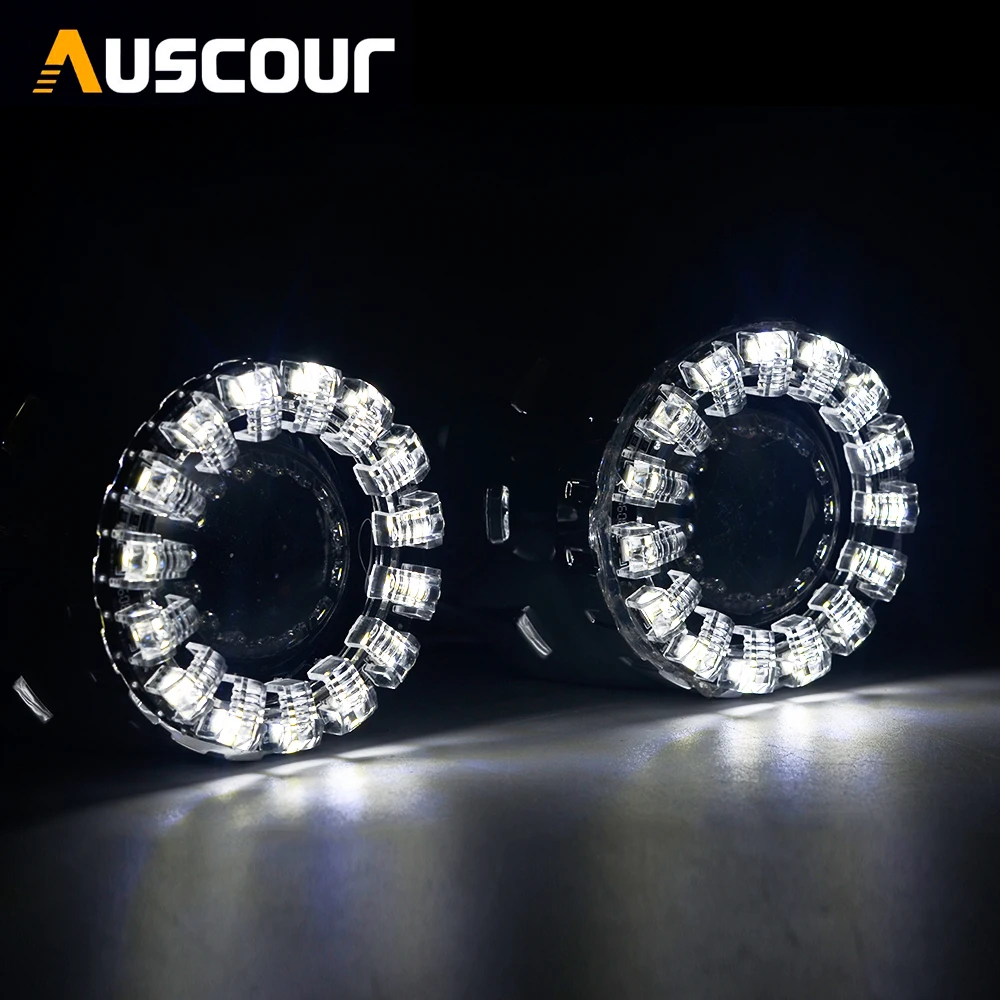 2шт 2 5 дюймов объектив проектора глаза ангела кожухи день бег маска H1 H4 H7 hid xenon