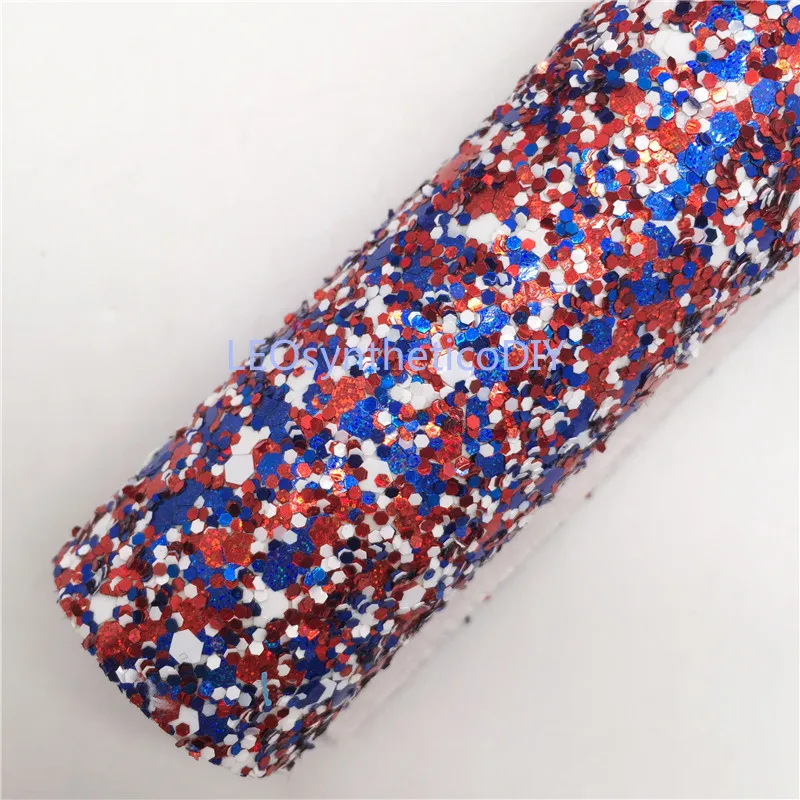 LEOsyntheticoDIY красная синяя и белая объемная блестящая виниловая ткань фетровая