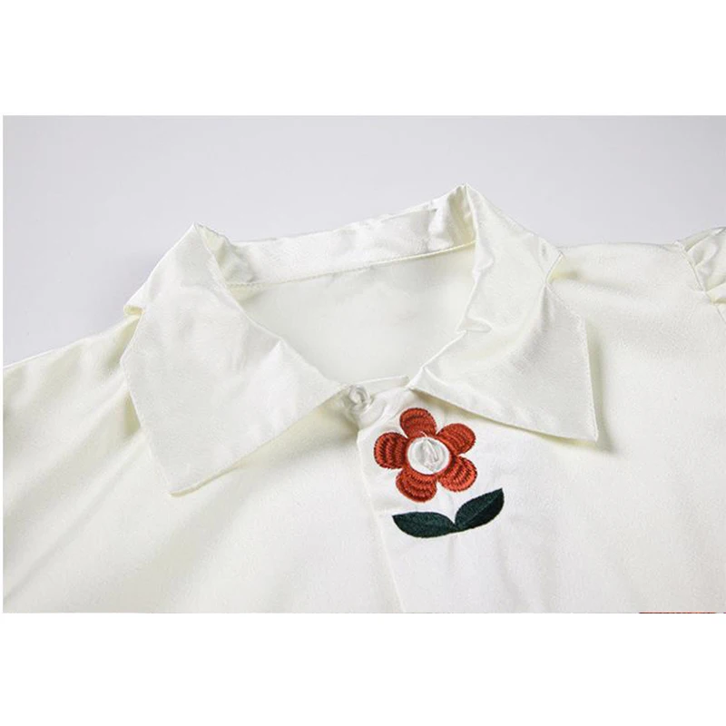 Женская винтажная рубашка с длинным рукавом свободная однобортная блузка