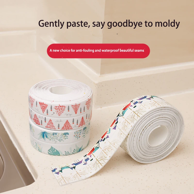 

PVC Waterproof Tape Cute Self Adhesive Sealing Caulk Strip Tape for Bathtub Kitchen Sink Toilet Wall Edge Protect Home Decor