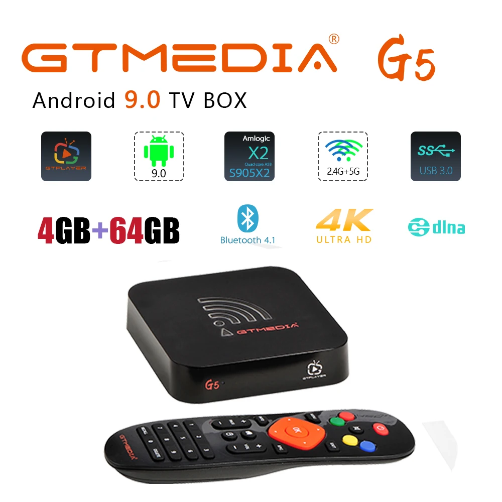 G5 Android 9.0 Freesat GTC 4 K Android ТВ поле рецепторов DVB-C кабель Youtube DVB-S2 DVB-T2 Bluetooth 4,0 спутниковый ресивер Cccam IP ТВ biss VU - Цвет: G5 Android 9.0