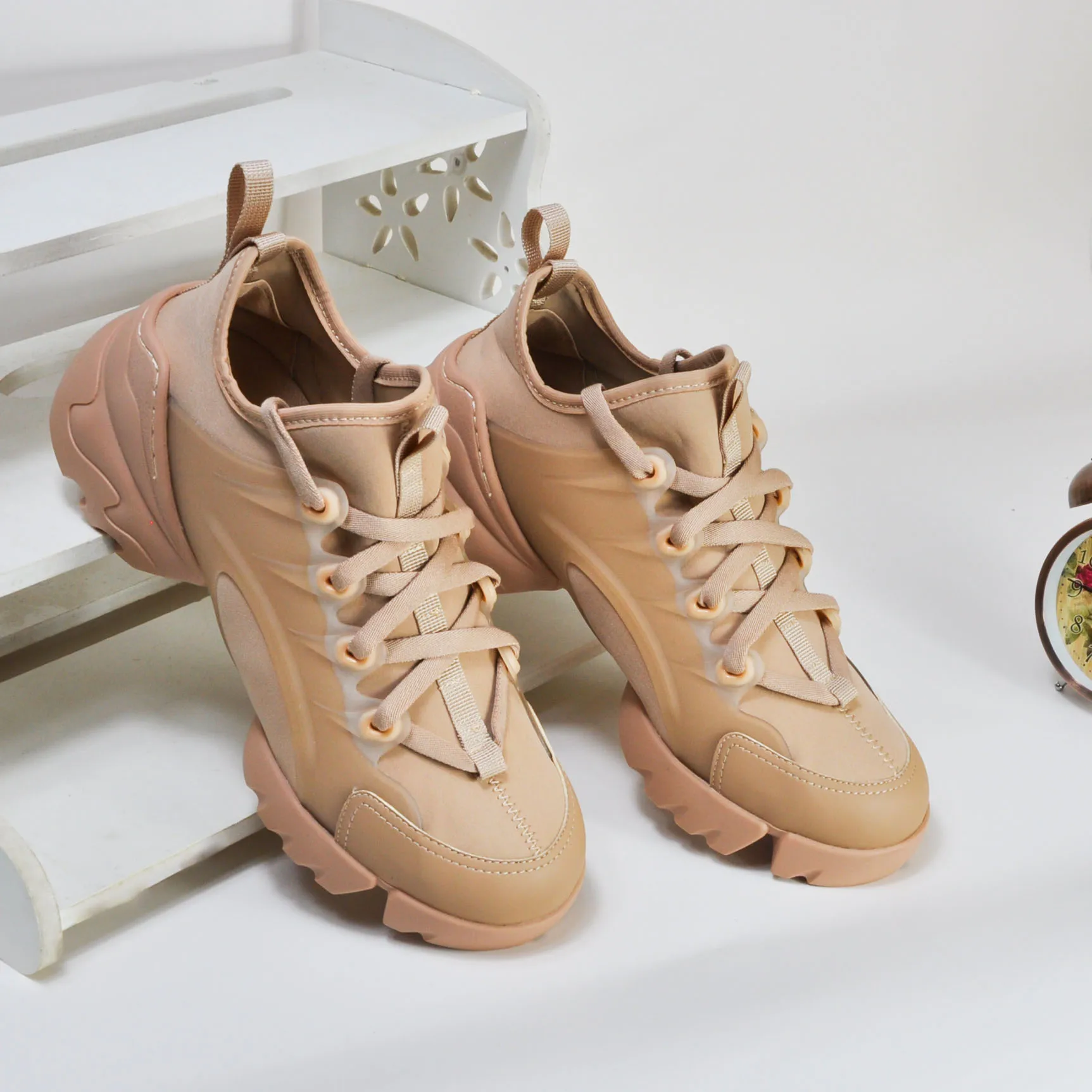 

Спортивная обувь 2021, модная женская обувь на платформе со шнуровкой, летняя обувь для папы, Спортивная сетчатая обувь на плоской подошве, Же...