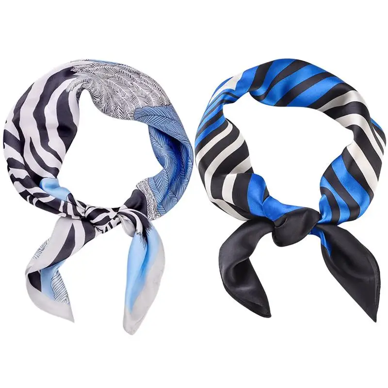 

2 шт. квадратный шарф Модный цветочный принт ed шейный шарф шейный платок бандана цветочный принт шали шарф Мусульманский Хиджаб