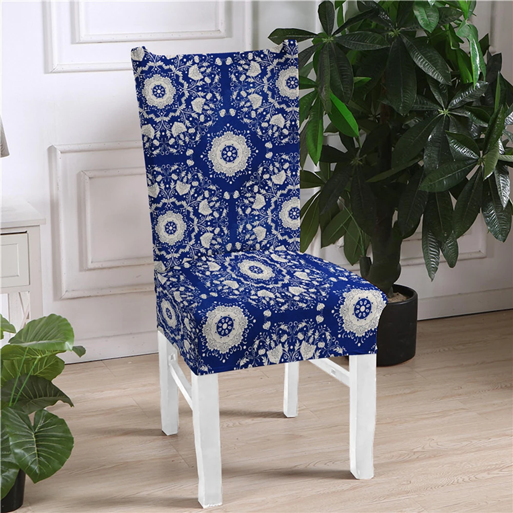 Чехлы для стульев из синего и белого фарфора | Дом сад