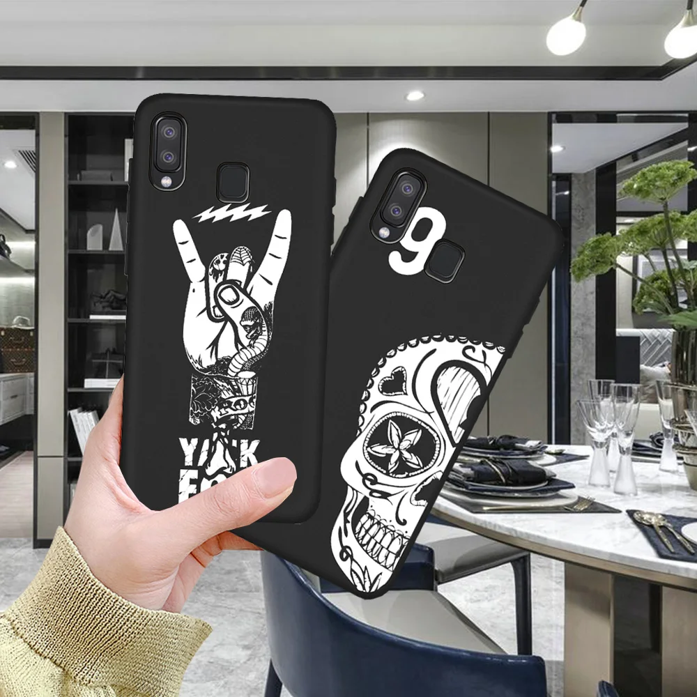 Чехол для samsung Galaxy A7 A9 2018 Coque Etui Скелет татуировки A30 40 50 70 A6 A8 Plus A320