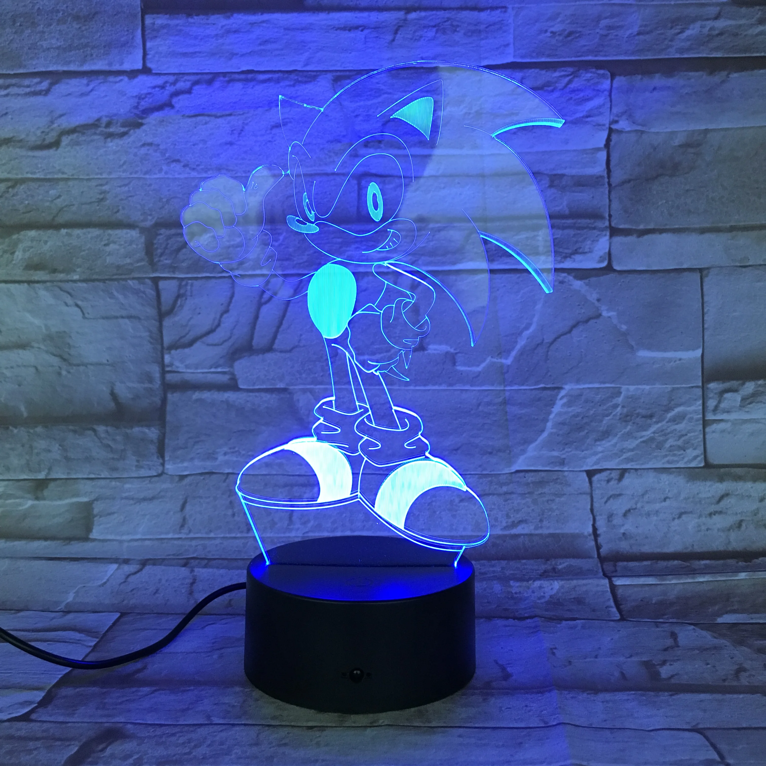 Аниме Sonic зубная щётка светодиодный светящийся ночник красочные фигурку свет