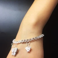 simple rhinestone bracelet butterfly hip hop lady jewelry fashion butterfly pendant bracelet lady