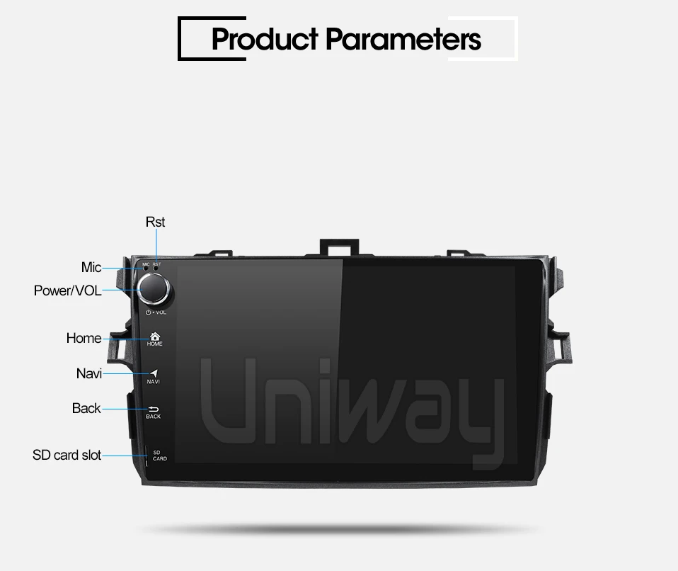 Uniway android 9,0 автомобильный dvd для toyota corolla 2008 2007 2009 2010 2011 2012 автомобильный проигрыватель с радио и GPS головное устройство навигация Мультимедиа